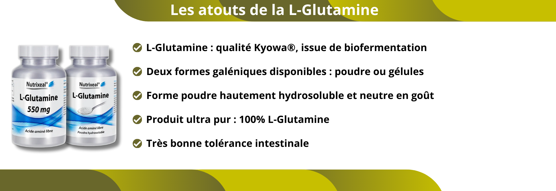 Atouts de notre L-glutamine Kyowa